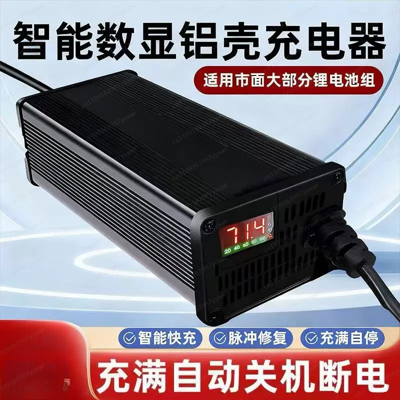 72V 15A Fast Charger - شاحن ذكي لبطاريات LiFePO4 وLi-ion بجهد