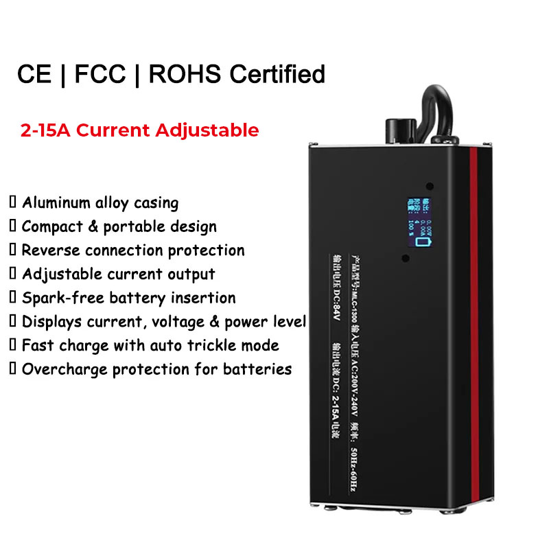 2-15A الحالي ضبط شحن سريع 36 ف - مراجعة 72V 15A Fast Charger وسعره